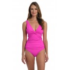 Off-shoulder twist front bikini top