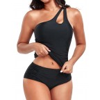 Shoulder-control keyhole swimsuit