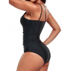 Shoulder-control keyhole swimsuit