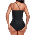 Shoulder-control keyhole swimsuit