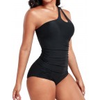 Shoulder-control keyhole swimsuit