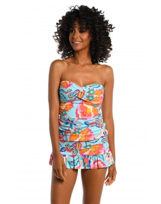 Women's Bandeau Two-Piece Multicolor Swimsuit