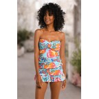 Women's Bandeau Two-Piece Multicolor Swimsuit