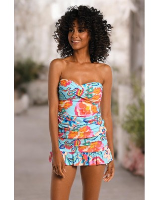 Women's Bandeau Two-Piece Multicolor Swimsuit