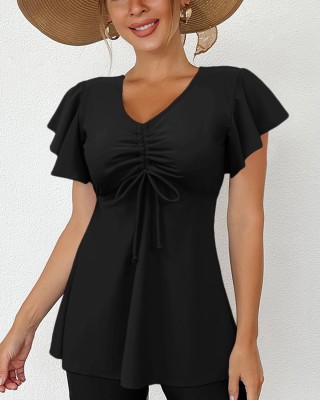 Women's Modest Drawstring Swim Top