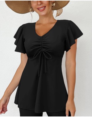 Women's Modest Drawstring Swim Top