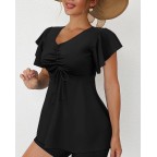 Women's Modest Drawstring Swim Top