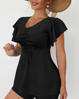 Women's Modest Drawstring Swim Top