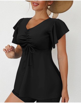 Women's Modest Drawstring Swim Top