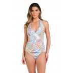 Women's backless two-piece swimsuit white top